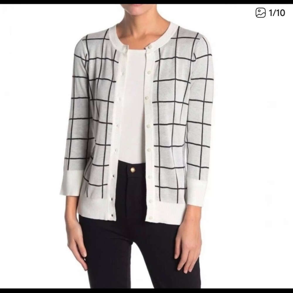 Halogen Windowpane Button-Up M Petite Cardigan - image 6